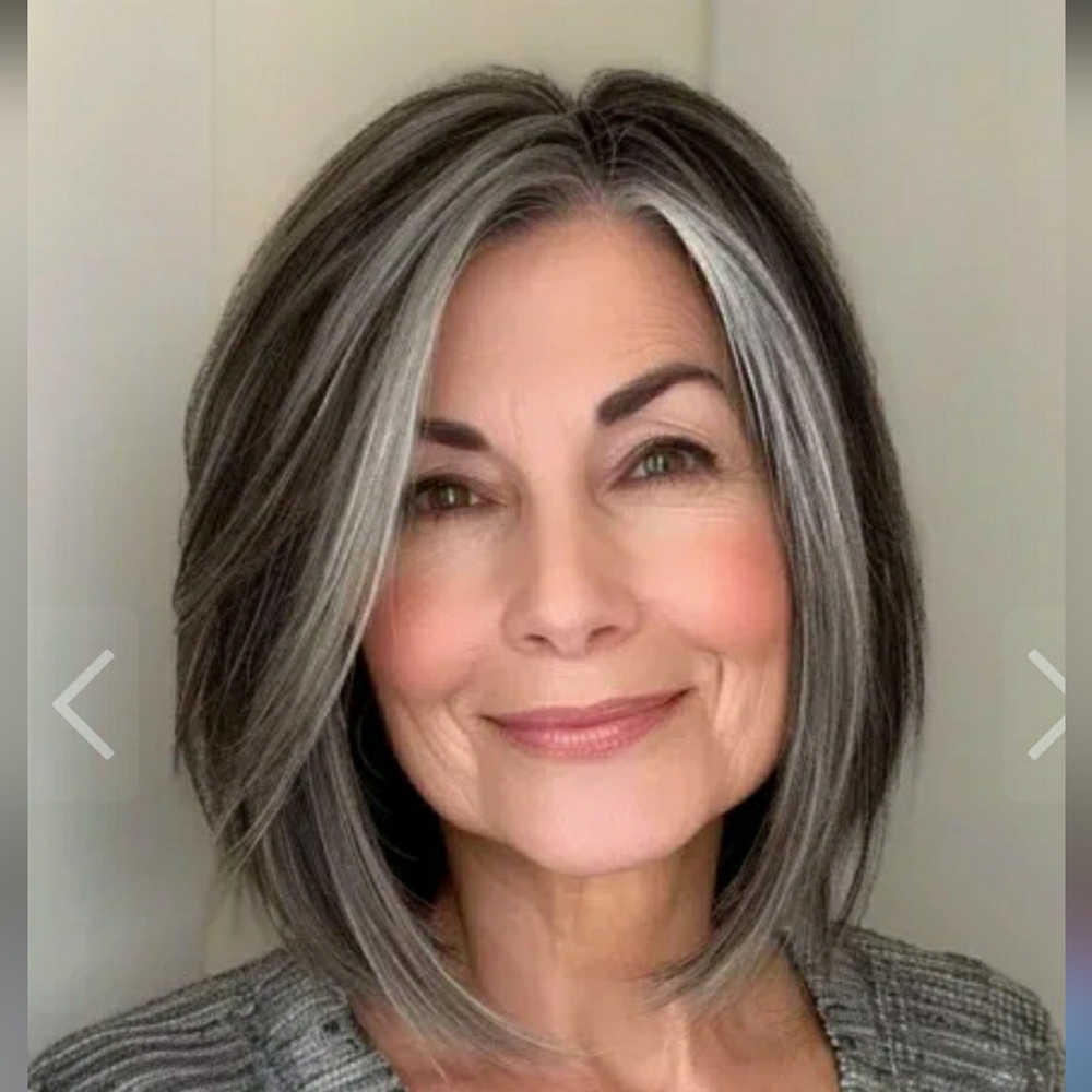 Beautiful Wig With Brown, Light And Dark Grey